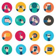 Mobile phone tablet and other devices using with hand symbol