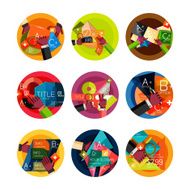 Set of option presentation labels flat design web infographic boxes N124