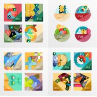 Modern geometric design temlates universal diagram banner number options workflow N17