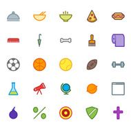 25 Icons in Material Design Color Palette set 14