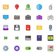 25 Icons in Material Design Color Palette set 4