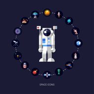 Set of space icons and infographics elements N3