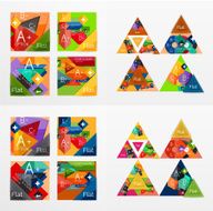 Flat design geometric info banners web boxes N33