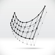 Abstract 3D wireframe shape with connected structure