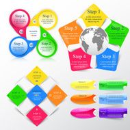 Collection of infographic templates for business N36