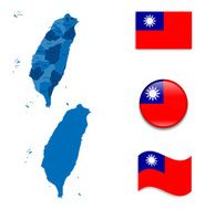 Taiwan Map and Flag Collection N2