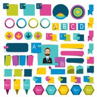 Big set infographics flat design buttons elements schems charts buttons N2