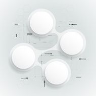 Abstract 3d white paper circle on circuit board N3