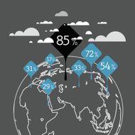 World map infographic template Design elements N3