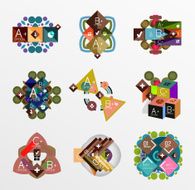 Set of abstract geometric shapes with options N190