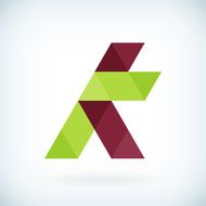 Modern letter K icon flat design element template N2