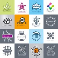 big set of vector logos technology