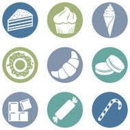 Vector Set of Dessert Icons N8