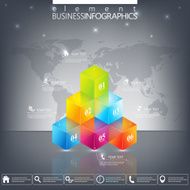 Modern 3d infographic design with place for your text workflow N4