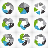Collection of Infographic Templates for Business Vector Illustration N43