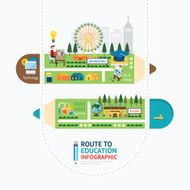 Infographic education pencil shape template design learn concept N2