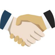 Handshake flat illustration Isolated hands with shadow