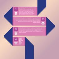 Infographic with folding ribbon