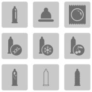 Vector Set of Condom Icons Types Condoms N9