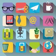Business office stationery icons set N12
