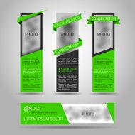 set of green banners N2