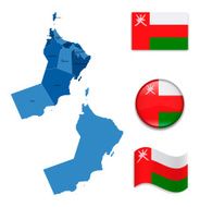 Oman Map and Flag Collection N2