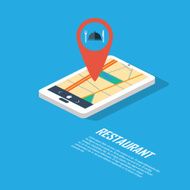 Smartphone navigation in modern flat design with a symbol of N4