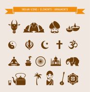 India - collection of icons and elements
