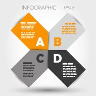 orange and grey infographic rounded squares ABCD N3