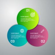 Vector illustration infographics 3 colored circles