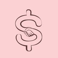 Dollar Handshake or within a Icon - Illustration