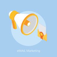 email marketing concept design 3d isometric vector illustration