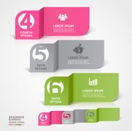 Modern papercut infographic number templates
