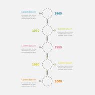 Dash line round icon Timeline vertical Infographic text Template Flat