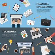 Financial management and teamwork concept