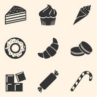 Vector Set of Dessert Icons N9