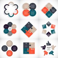 Collection of Infographic Templates for Business Vector Illustration N44