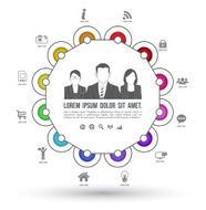 Vector circle business concepts with icons