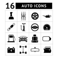 Set icons of auto car parts repair and service N3