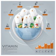 Global Medical And Health Infographic Round Circle Vitamin Capsule Diagram N2