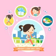 weight loss diet tips in flat design