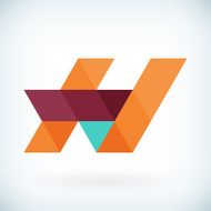 Modern letter H icon flat design element template