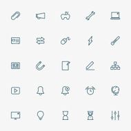 5x5 web line icons on white background