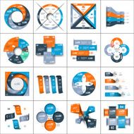 Modern paper infographics set