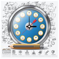 Education And Learning Clock Step Infographic Diagram N2