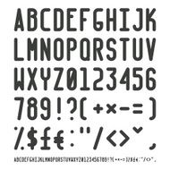 Vector simple narrow outline font with uppercase letters