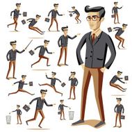 Flat people icons situations web infographic vector set Men lifestyle N23