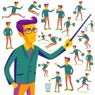 Flat people icons situations web infographic vector set Men lifestyle N26