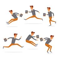 Flat people icons situations web infographic vector set Men lifestyle N29