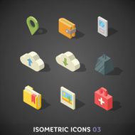 Flat Isometric Icons Set 3